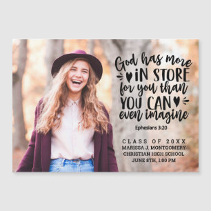 Bible Verse Photo Typographie Magnet de graduation