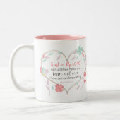 Bible Verse Proverbes 3:5 Coeur floral Mug (Gauche)