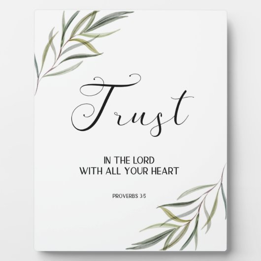 Bible verse Proverbs leaves scripture Plaque Fotoplaat (Voorkant)