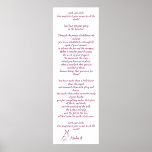 Bible Verse Psalm 8 Glory in the Heavens Poster