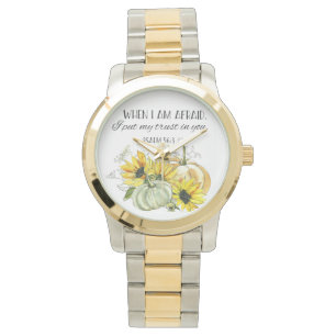 Bible Verse Psalm Sunflower Watch Horloge