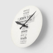 Bible Verse Reference Cross Wall Art Ronde Klok (Hoek)