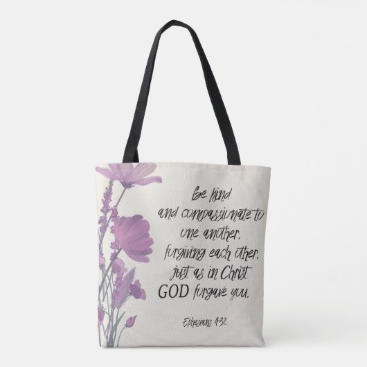 Bible verse Sac fourre-tout floral (Dos)