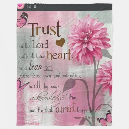 Bible Verse Soft Fleece Blanket Deken (Voorkant)