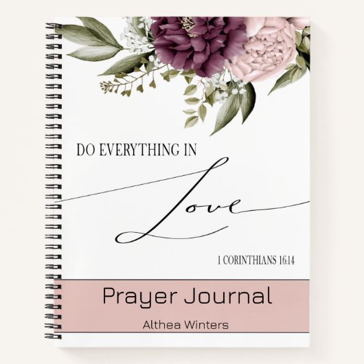 Bible Verse sur l'amour Spiral Prayer Journal (Devant)