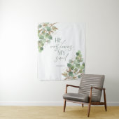 Bible Verse Verdure Il restaure mon âme Tapisserie (En situation)