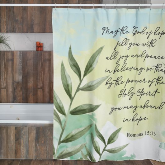 Bible verse vert feuille Douche rideau