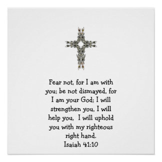 Bible Verses Inspirational Quote Isaiah 41:10 Perfect Poster