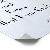 Bible verset citation psaume 46:10 affiche murale  (Coin)