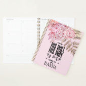 Bible Verset Floral Rose Pampas Planner (Devant avec enveloppe)