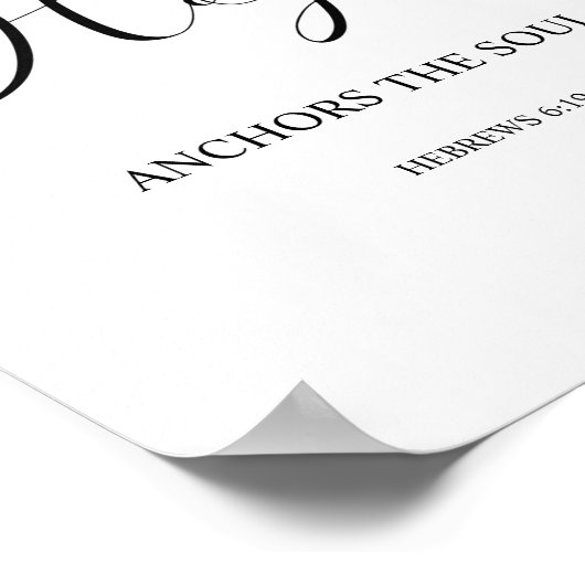 Bible verset Hébreux script feuille Poster (Coin)