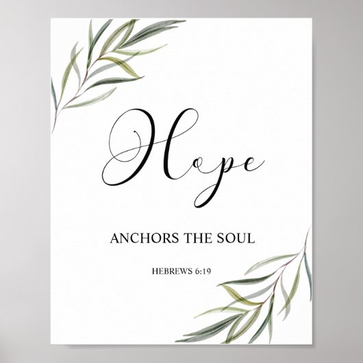 Bible verset Hébreux script feuille Poster (Devant)