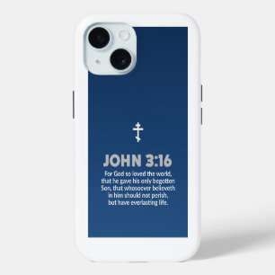 Bible Verset Jean 3:16 Croix Orthodoxe Dégradé Ble