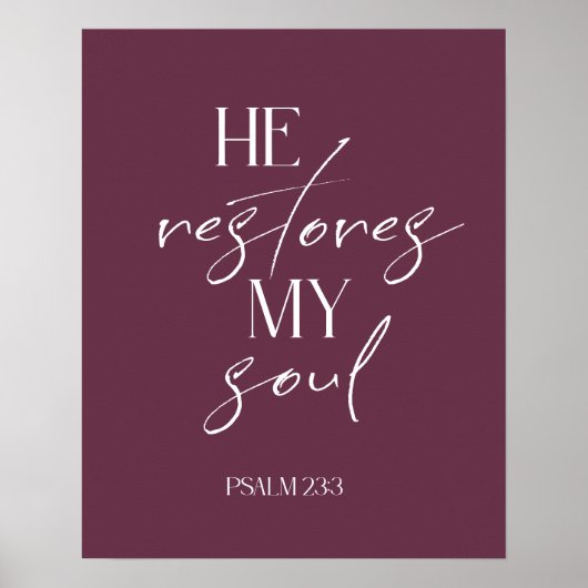 Bible verset prune blanc écritures affiche (Devant)