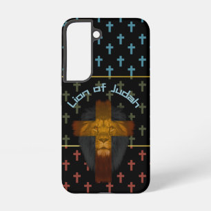Bible Zwart Rode Olijfgroene Blauwe Kruis Leeuw va Samsung Galaxy Hoesje