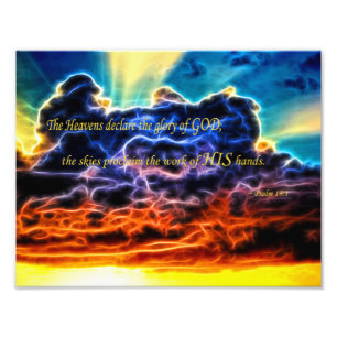 Biblical Electrified Cumulus Clouds Skyscape Foto Afdruk