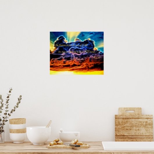Biblical Electrified Cumulus Clouds Skyscape Poster (Keuken)
