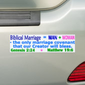 Biblical Marriage Bumpersticker (Op auto)