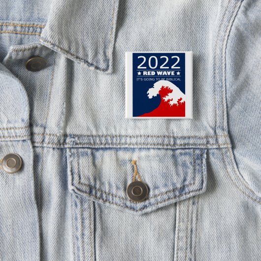 Biblical Midterms 2022 Red Wave Vierkante Button 5,1 Cm (In situ)