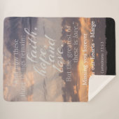 Biblical Passage Sunset PERSONALIZED Blanket Sherpa Deken (Voorkant (horizontaal))