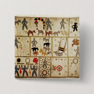 Biblical quilt, Virginia Vierkante Button 5,1 Cm