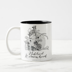 Biblical Womanhood Skull - Jael en de Tent Peg Tweekleurige Koffiemok
