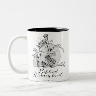 Biblical Womanhood Skull - Jael en de Tent Peg Tweekleurige Koffiemok