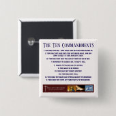 Biblicale Button "Tien Geboden" (BLUE) (Voorkant /achterkant)