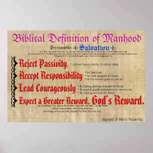 Biblicale definitie van mannelijkheid. poster