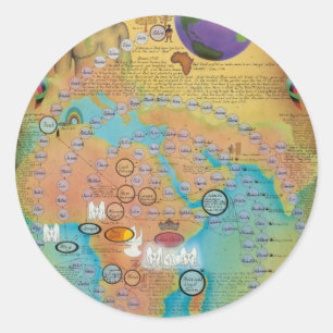 Biblicale genealogieën ronde sticker