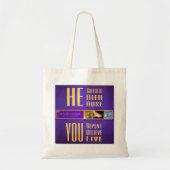 Biblicale signalen: "HIJ Dood - U leeft" Canvas ta Tote Bag (Voorkant)