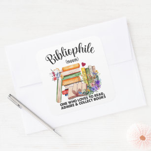Bibliofiel Definitie Vierkante Sticker
