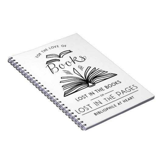 Bibliofiel in het hart - Minimalistisch ontwerp vo Notitieboek (Rechterzijde)