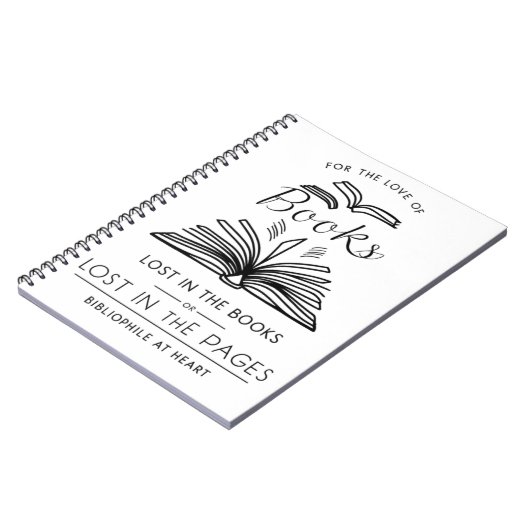 Bibliofiel in het hart - Minimalistisch ontwerp vo Notitieboek (Linkerzijde)