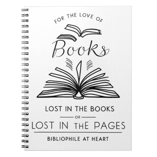 Bibliofiel in het hart - Minimalistisch ontwerp vo Notitieboek (Voorkant)