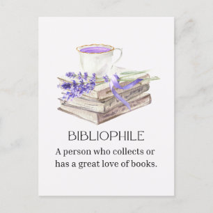 bibliofiele boekenliefhebber briefkaart