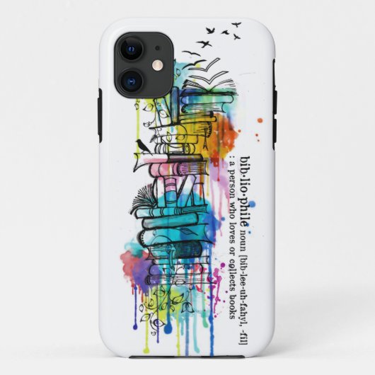 Bibliopfiele Waterverf Stack of Books Case-Mate iPhone Case (Achterkant)