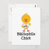 Bibliophile Chick Briefkaart (Voorkant / Achterkant)