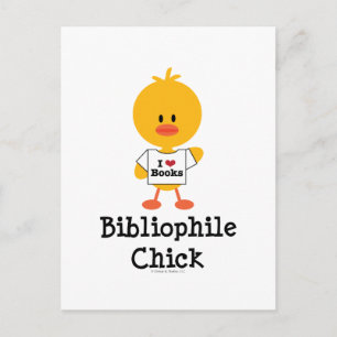 Bibliophile Chick Briefkaart