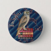 Bibliophile Owl Ronde Button 5,7 Cm (Voorkant)