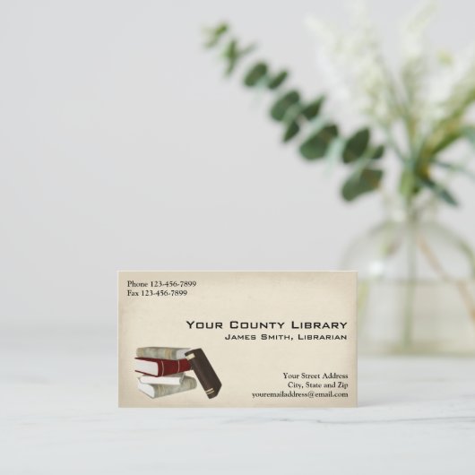 Bibliothécaire Carte de visite (Debout devant)