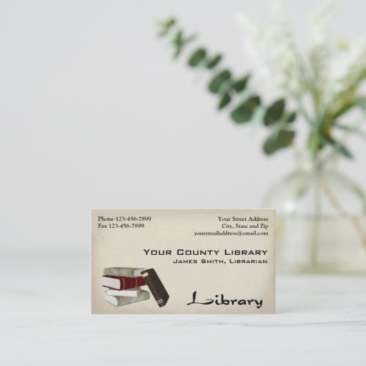 Bibliothécaire Carte de visite (Debout devant)