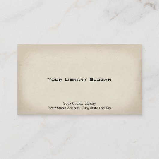 Bibliothécaire Carte de visite (Dos)