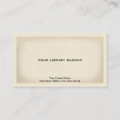 Bibliothécaire Carte de visite (Dos)