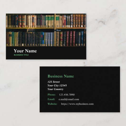 Bibliothécaire libraire Carte de visite libraire (Devant / Derrière)