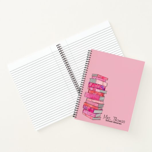 Bibliothécaire scolaire Carnet personnalisé (rose) (Intérieur)