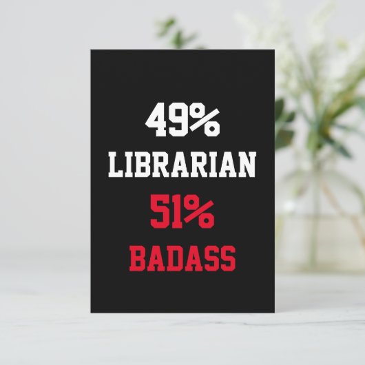 Bibliothecaris Badass Kaart (Staand voorkant)