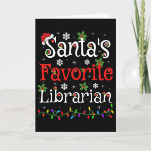 Bibliothecaris Kerstmis Santa's Favoriete Biblioth Kaart