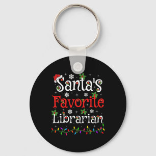 Bibliothecaris Kerstmis Santa's Favoriete Biblioth Sleutelhanger