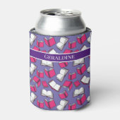 Bibliothecaris Leraar en Boekenwurm Roze Boeken On Blikjeskoeler (Blikje Voorkant)